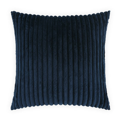 D.V. KAP HOME   24" x 24" Megga Pillow - Navy Solid, Textured, Stripes, Fur     - 4041-N-2424