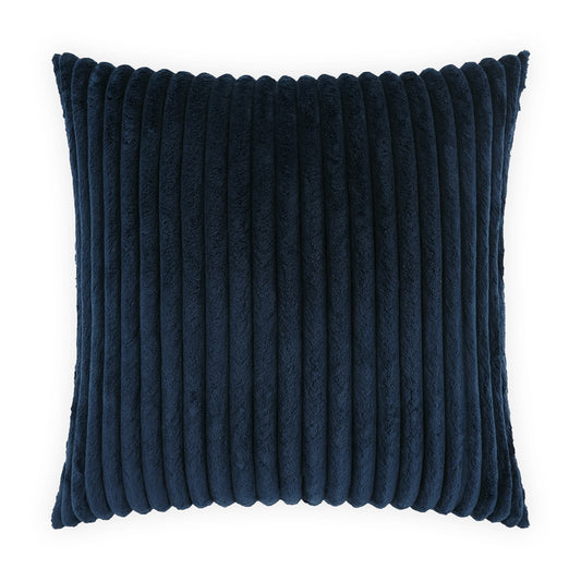 D.V. KAP HOME   24" x 24" Megga Pillow - Navy Solid, Textured, Stripes, Fur     - 4041-N-2424