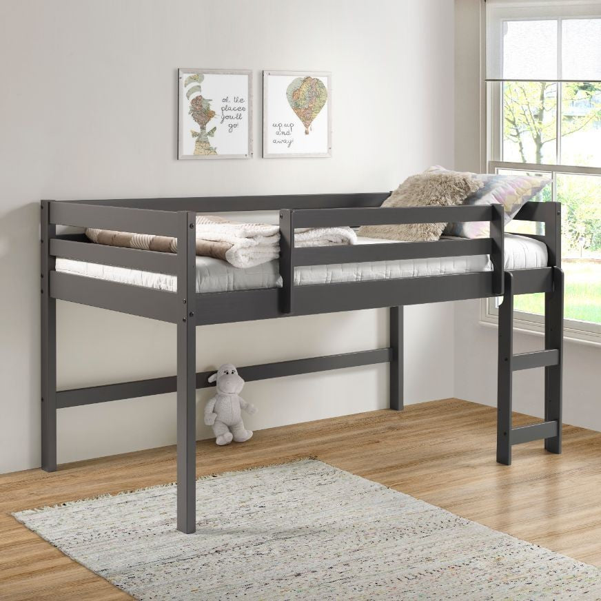 Twin Loft Bed Gray Finish