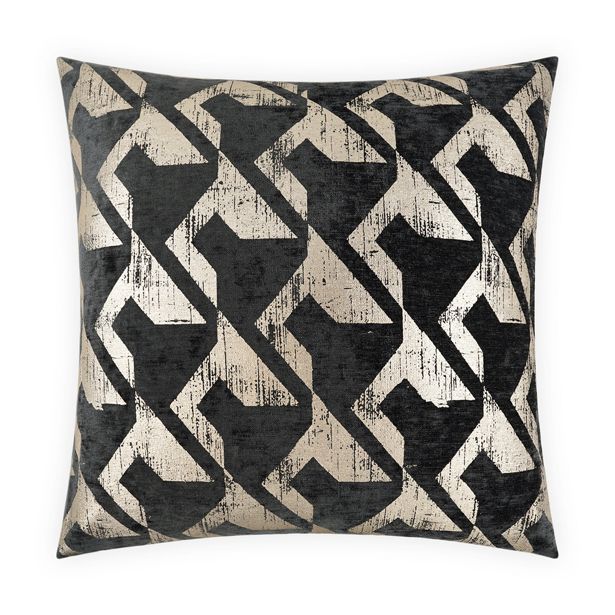 D.V. KAP HOME   24" x 24" Berto Pillow - Ebony Glam, Transitional     - 4042-E-2424