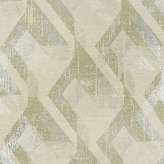 D.V. KAP HOME 4042-P-YARD Berto Fabric - Platinum Glam, Transitional   Silver, Ivory   - Berto
