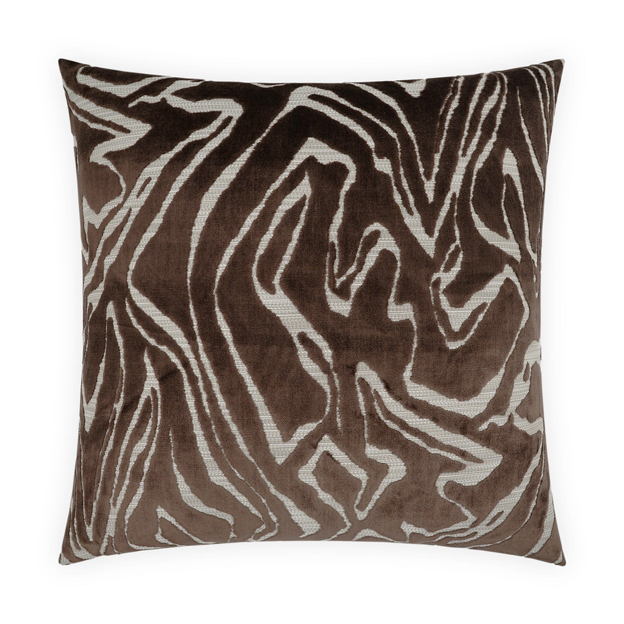 D.V. KAP HOME   24" x 24" Zuniga Pillow - Chocolate Modern, Abstract     - 4044-C-2424
