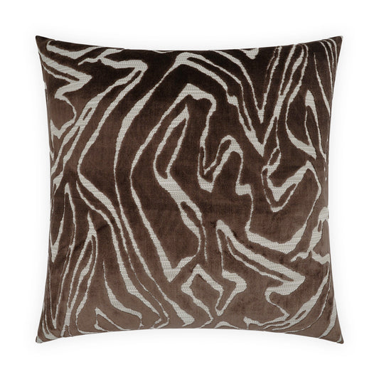 D.V. KAP HOME   24" x 24" Zuniga Pillow - Chocolate Modern, Abstract     - 4044-C-2424