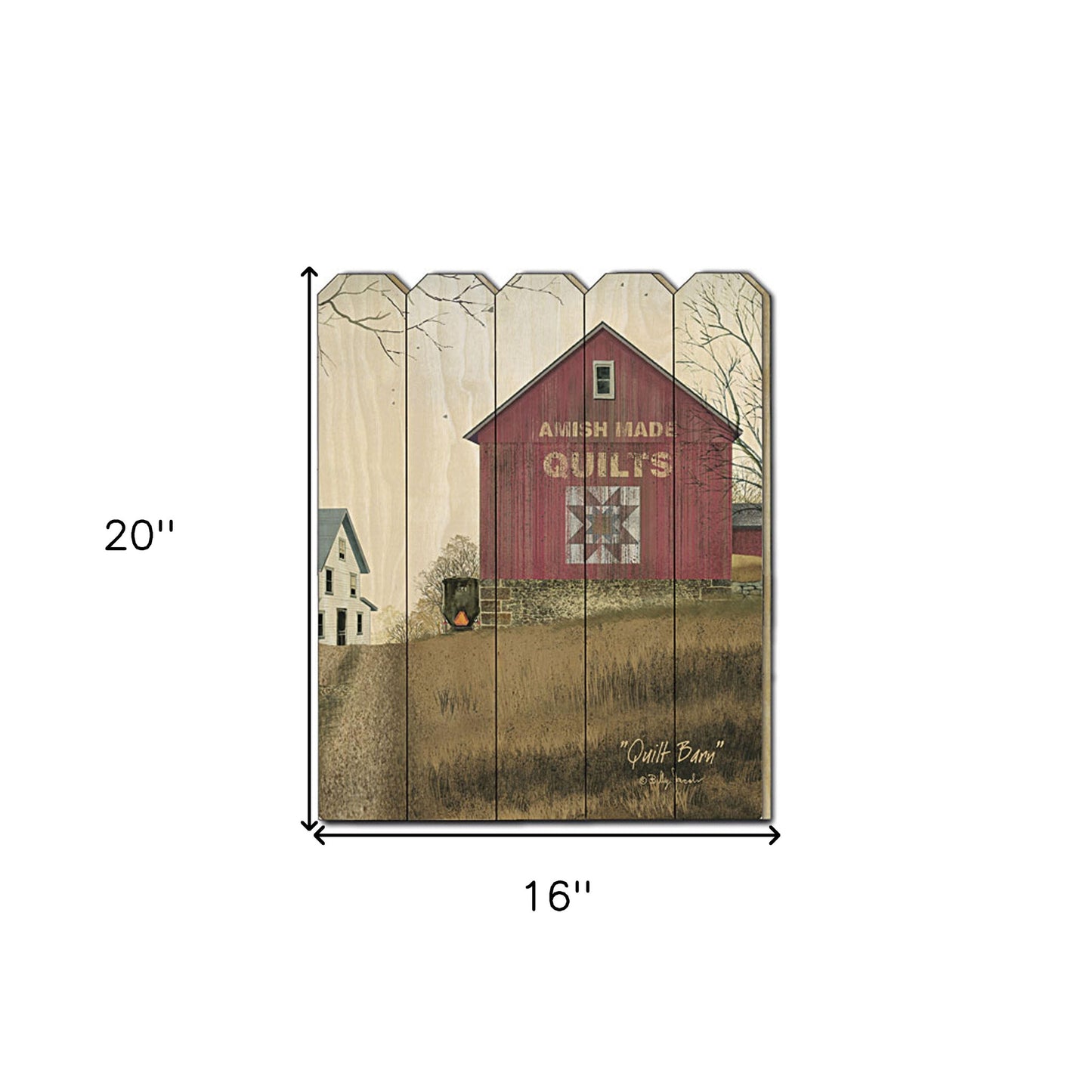 Rustic Amish Quilt Barn 1 Wood Picket Fence Wall Art