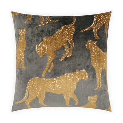 D.V. KAP HOME   24" x 24" Animique Pillow - Slate Novelty, Transitional, Animal    - 4046-S-2424