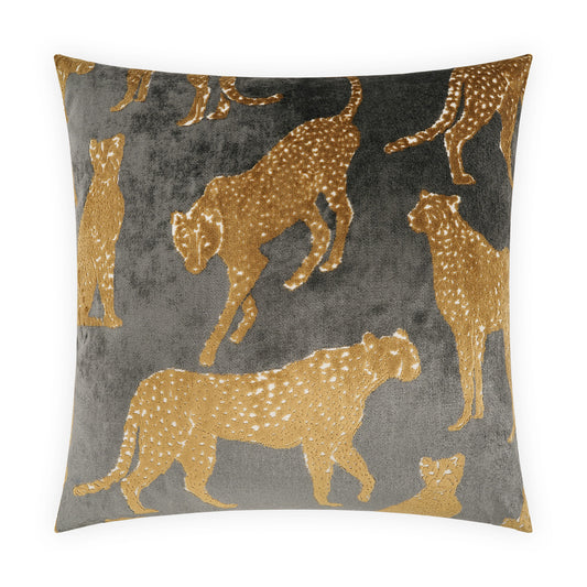 D.V. KAP HOME   24" x 24" Animique Pillow - Slate Novelty, Transitional, Animal    - 4046-S-2424