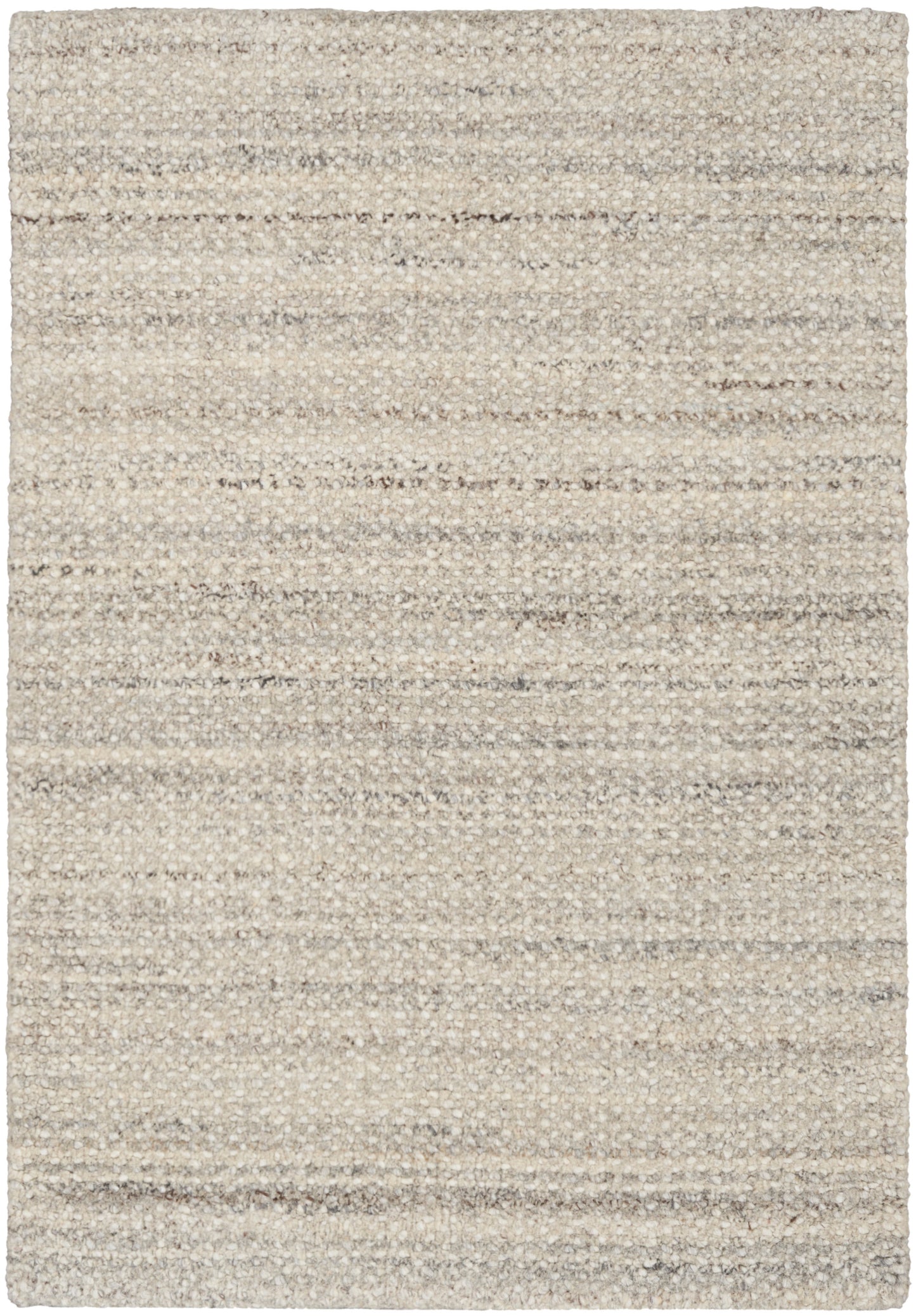 Beige cream flatweave rug with soft texture and subtle horizontal stripes