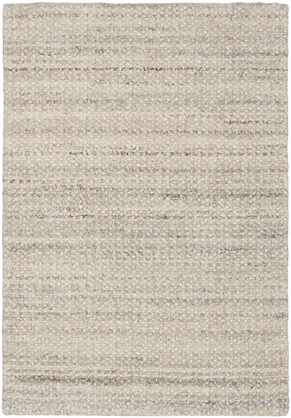 Beige cream flatweave rug with soft texture and subtle horizontal stripes