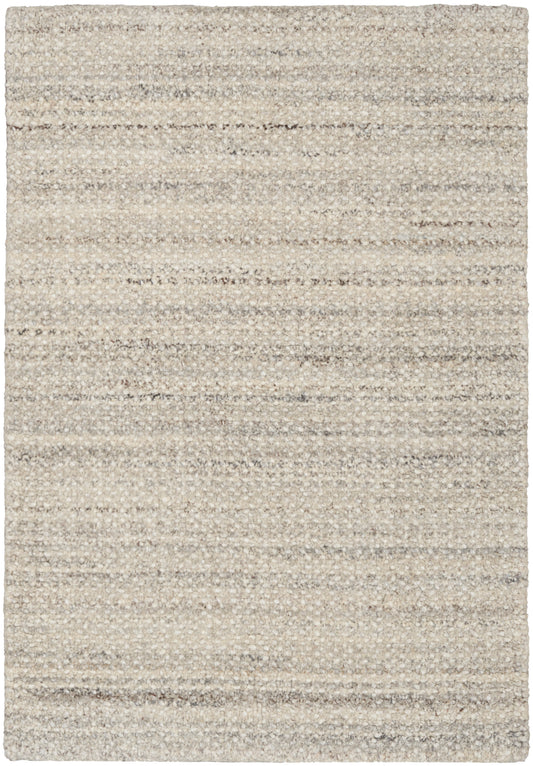 Beige cream flatweave rug with soft texture and subtle horizontal stripes