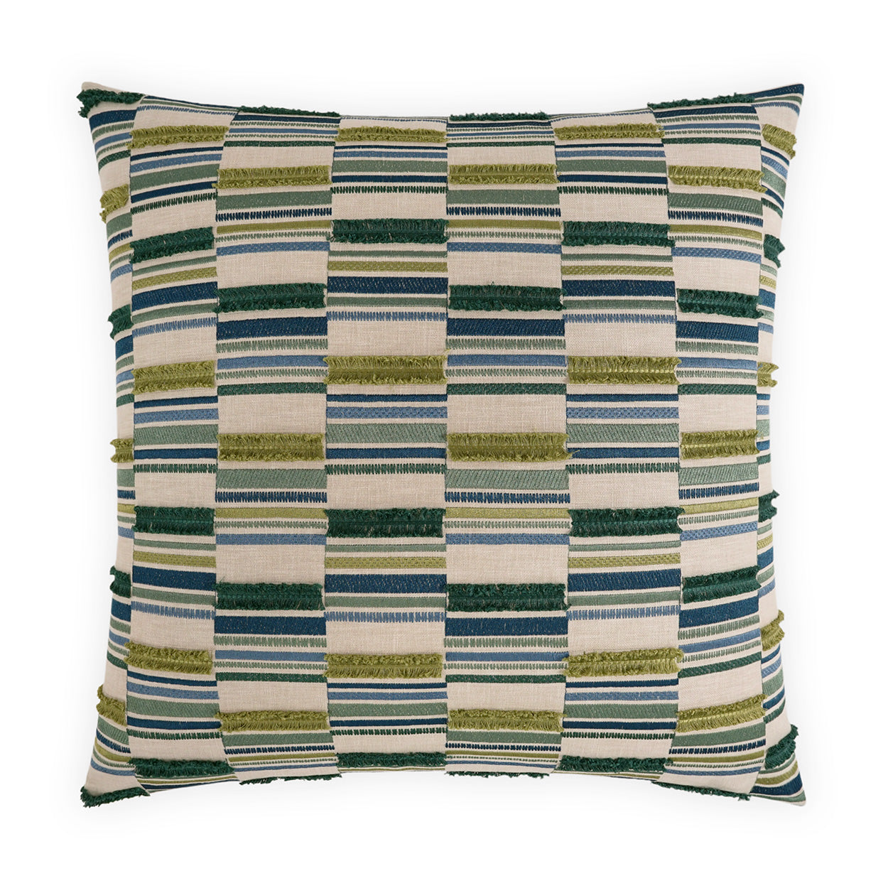 D.V. KAP HOME   24" x 24" Aptitude Embroidery, Geometric, Global    - 4051-O-2424