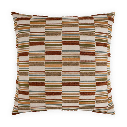 D.V. KAP HOME   24" x 24" Aptitude Pillow - Spice Embroidery, Geometric, Global    - 4051-S-2424