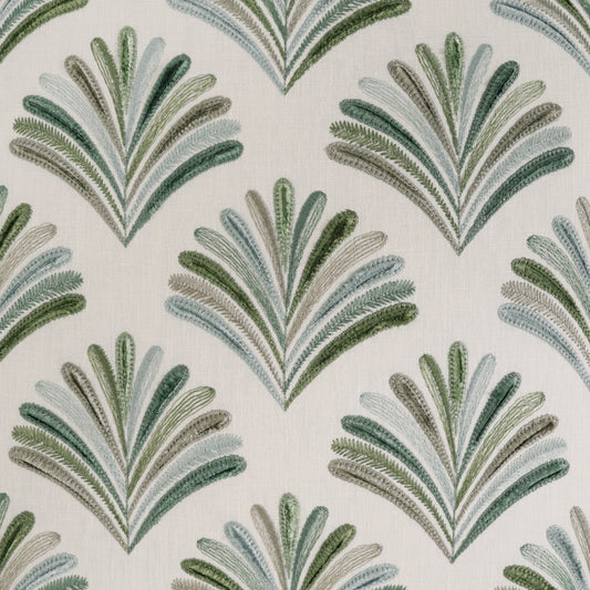 D.V. KAP HOME 4057-YARD Aruba Fabric Traditional, Embroidery   Green, Mist   - Aruba