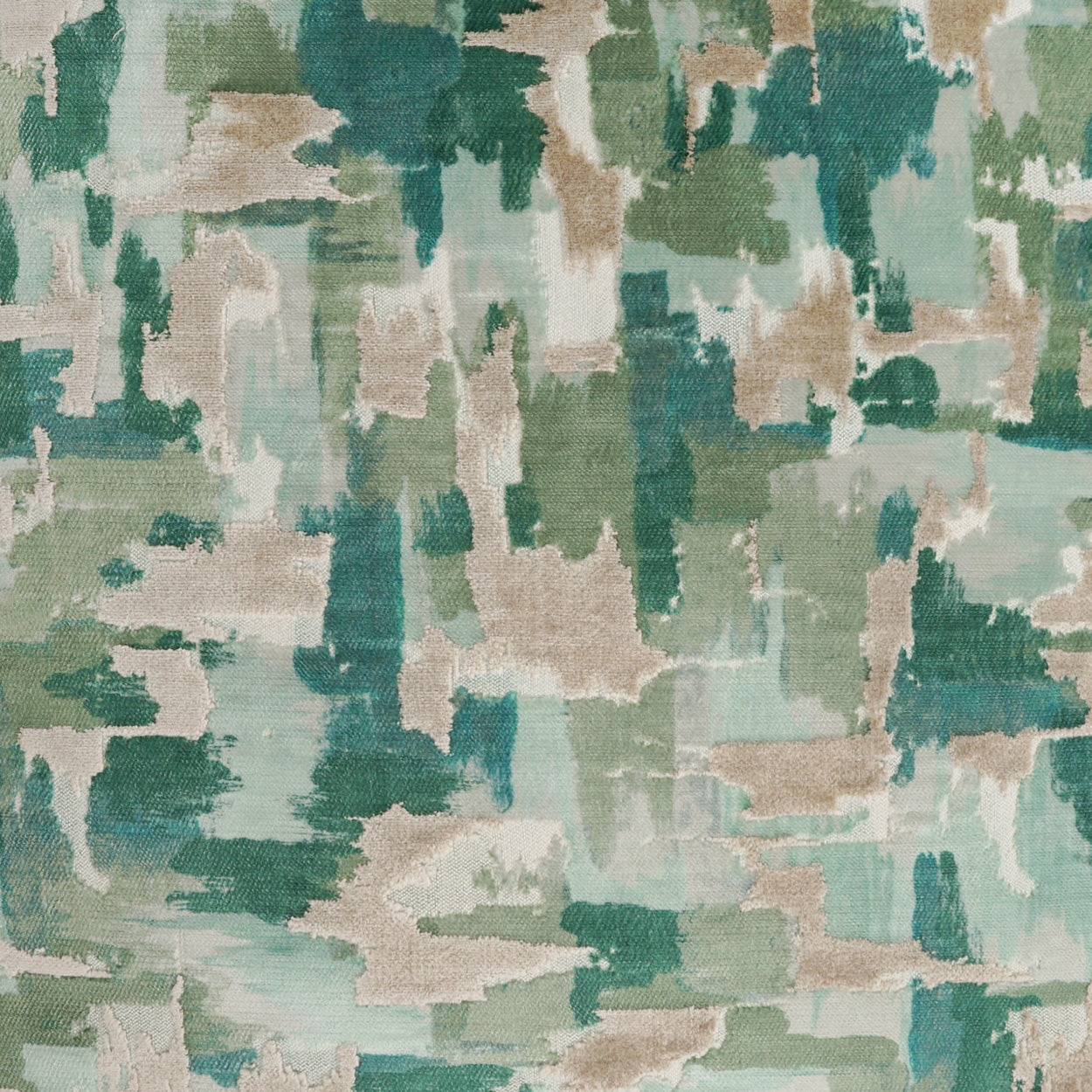 D.V. KAP HOME 4060-YARD Pissarro Fabric Abstract, Transitional  Green, Turquoise,Teal   - Pissarro