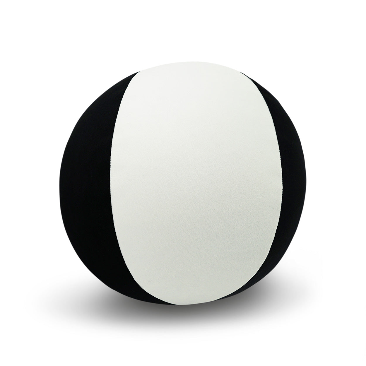 Black color-block throw pillow with a white central vertical stripe.