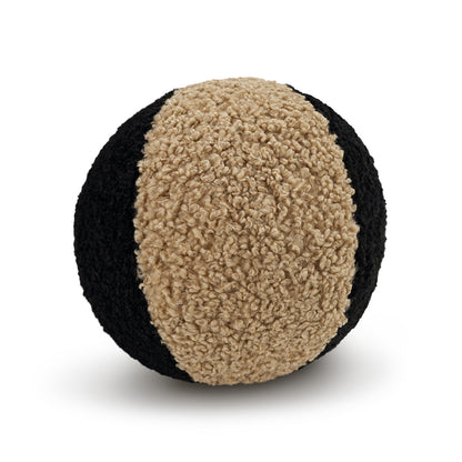 D.V. KAP HOME   12" x 12" Poodle Ball II Pillow - Jet/Latte Faux Fur    - 4064-JL-1212