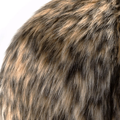 D.V. KAP HOME   12" x 12" Fur Ball Pillow - Margay Faux Fur, Animal    - 4065-M-1212