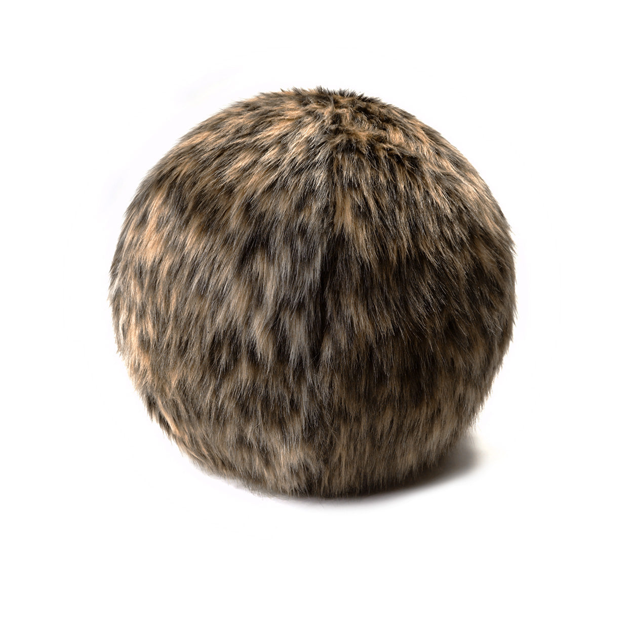 D.V. KAP HOME   12" x 12" Fur Ball Pillow - Margay Faux Fur, Animal    - 4065-M-1212