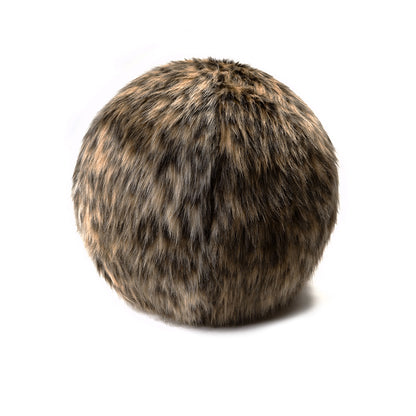 D.V. KAP HOME   12" x 12" Fur Ball Pillow - Margay Faux Fur, Animal    - 4065-M-1212