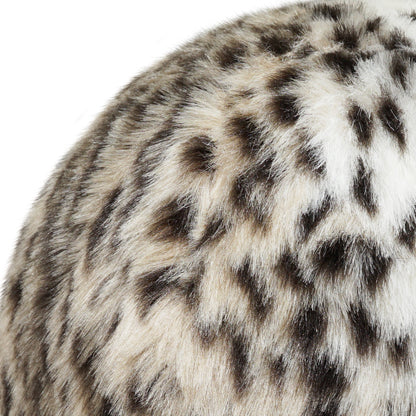 D.V. KAP HOME   12" x 12" Fur Ball Pillow - Ocelot Faux Fur, Animal    - 4065-O-1212
