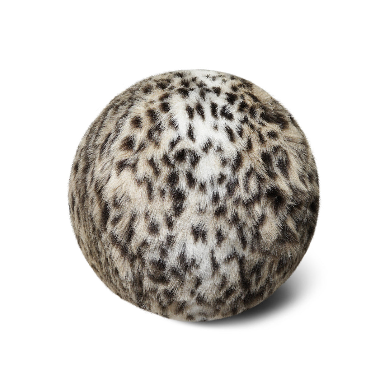 D.V. KAP HOME   12" x 12" Fur Ball Pillow - Ocelot Faux Fur, Animal    - 4065-O-1212