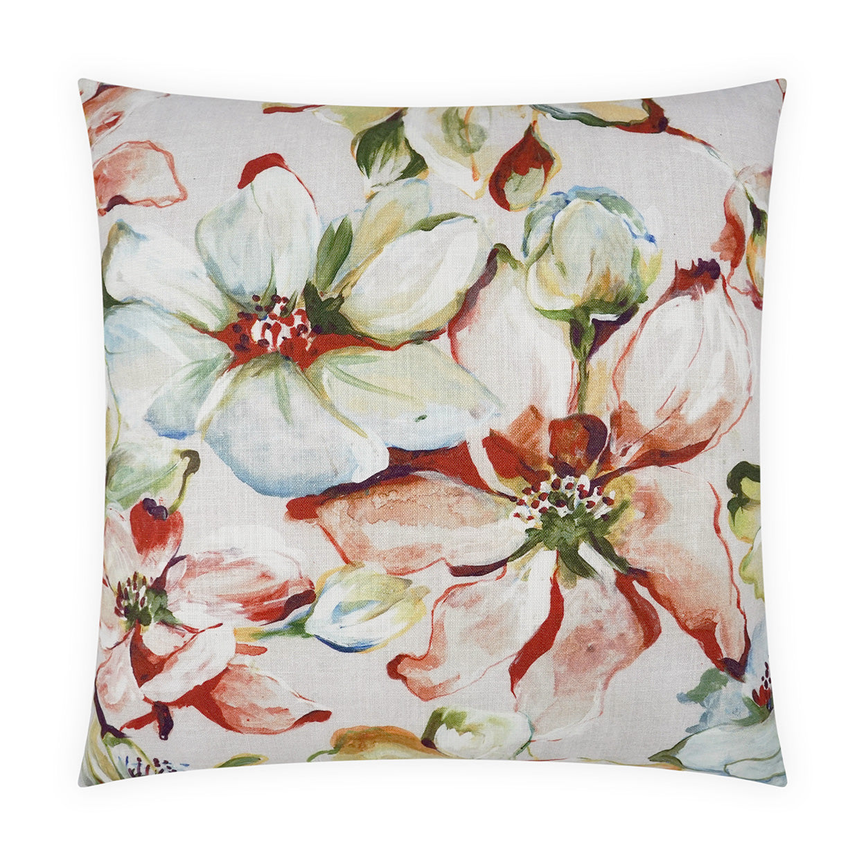 D.V. KAP HOME   24" x 24" Blooming Pillow Floral, Traditional    - 4075-2424
