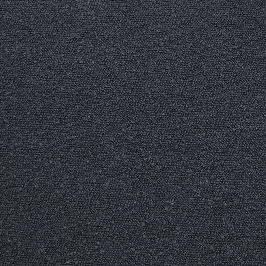 Charcoal grey woven fabric close-up with fine texture, suitable for upholstery or apparel.