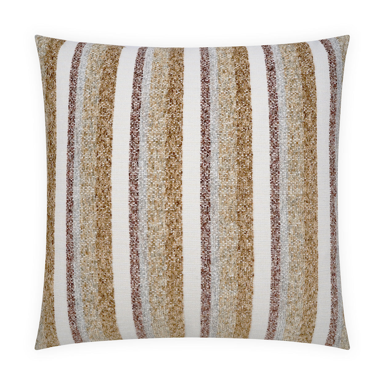 D.V. KAP HOME   24" x 24" Bailey Pillow - Tobacco Stripes    - 4079-T-2424