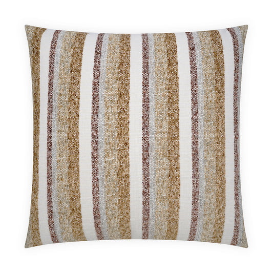D.V. KAP HOME   24" x 24" Bailey Pillow - Tobacco Stripes    - 4079-T-2424