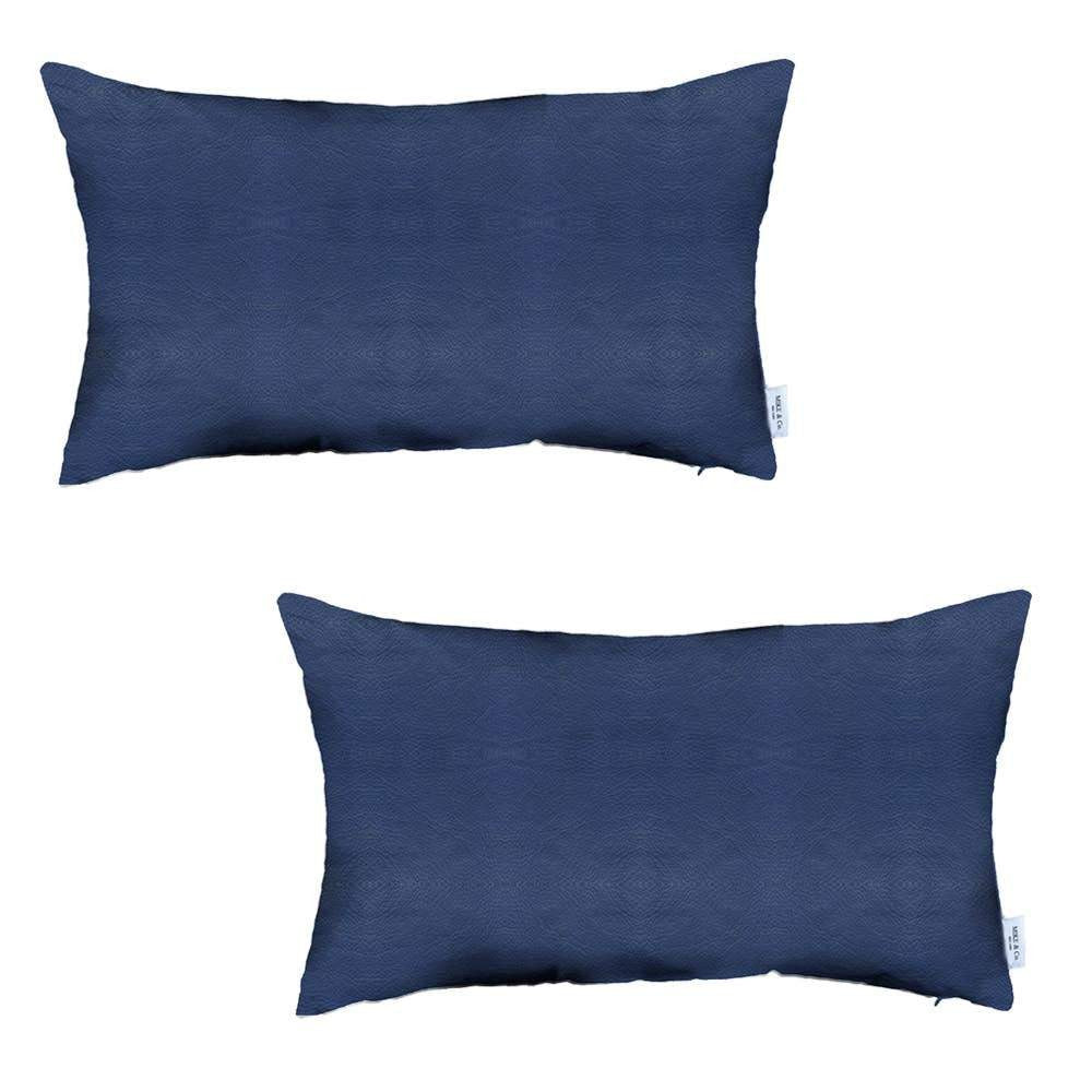 Decorative Vegan Faux Leather Throw Pillow Set of 2