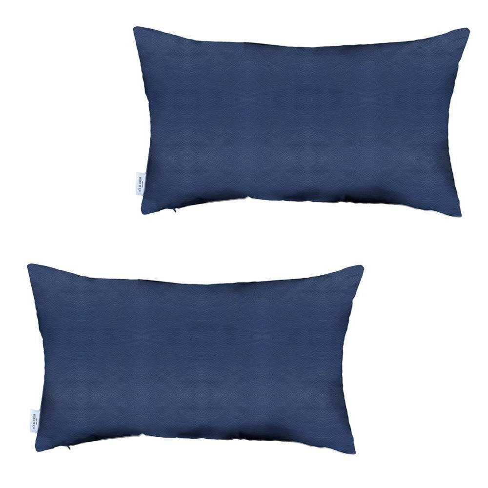 Decorative Vegan Faux Leather Throw Pillow Set of 2