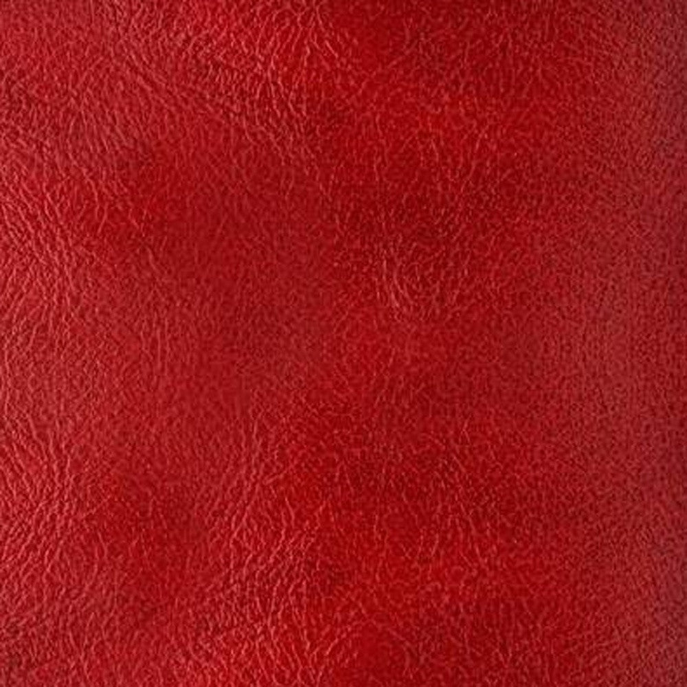 18" X 18" Red Solid Color Handmade Faux Leather Throw Pillow Cover