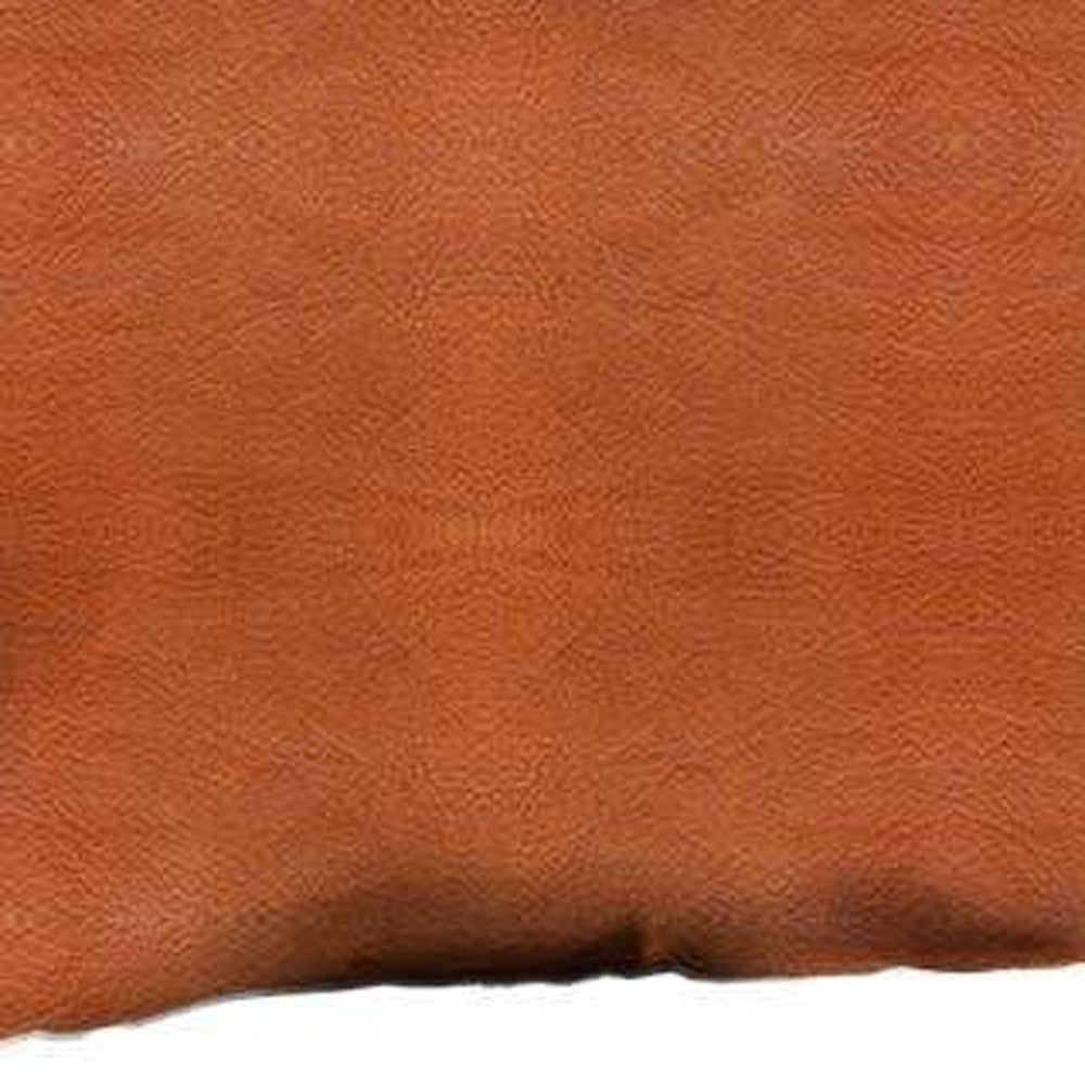 Set Of Two 12" X 20" Brown Solid Color Handmade Faux Leather Lumbar Pillow Cover