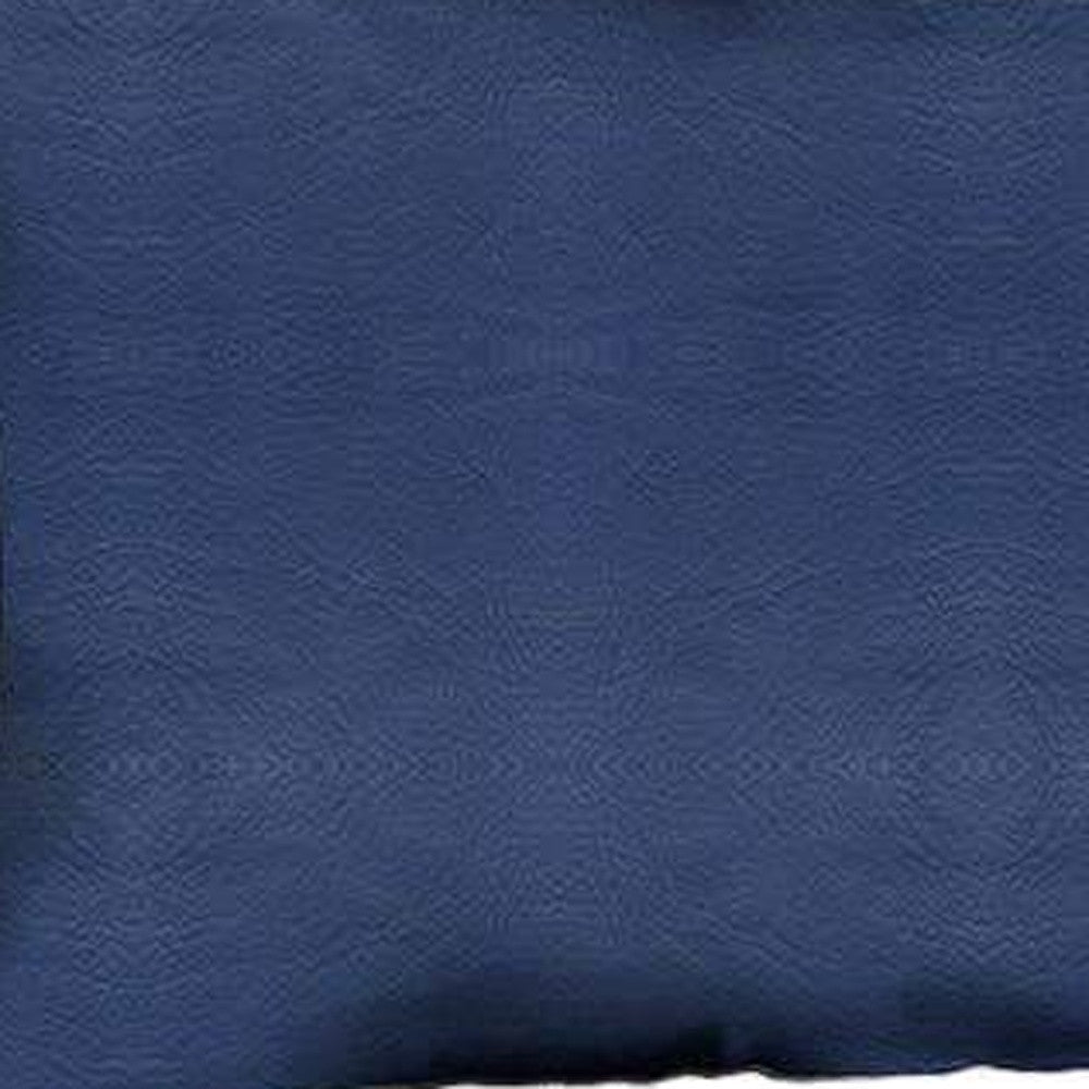 Set Of Two 12" X 20" Navy Blue Solid Color Handmade Faux Leather Lumbar Pillow Cover