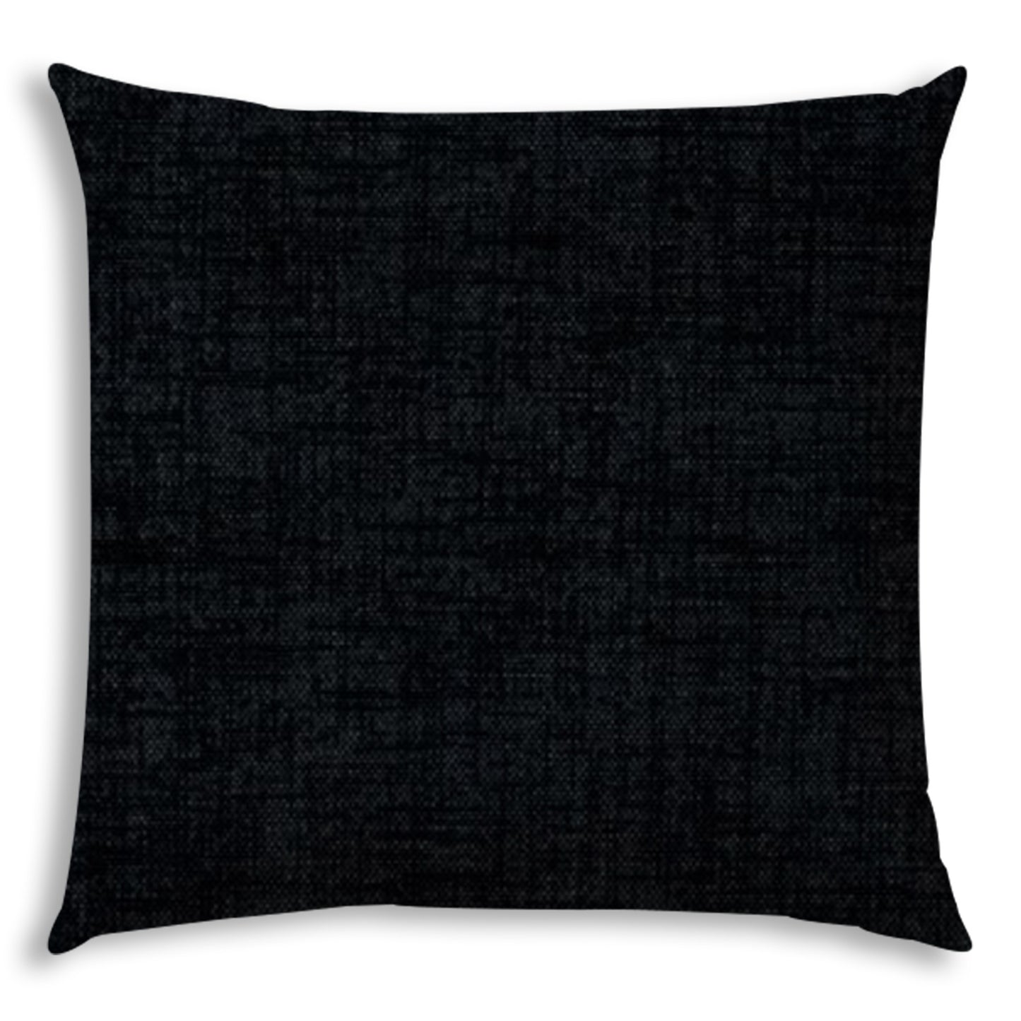 17" Black Indoor Outdoor Throw Pillow