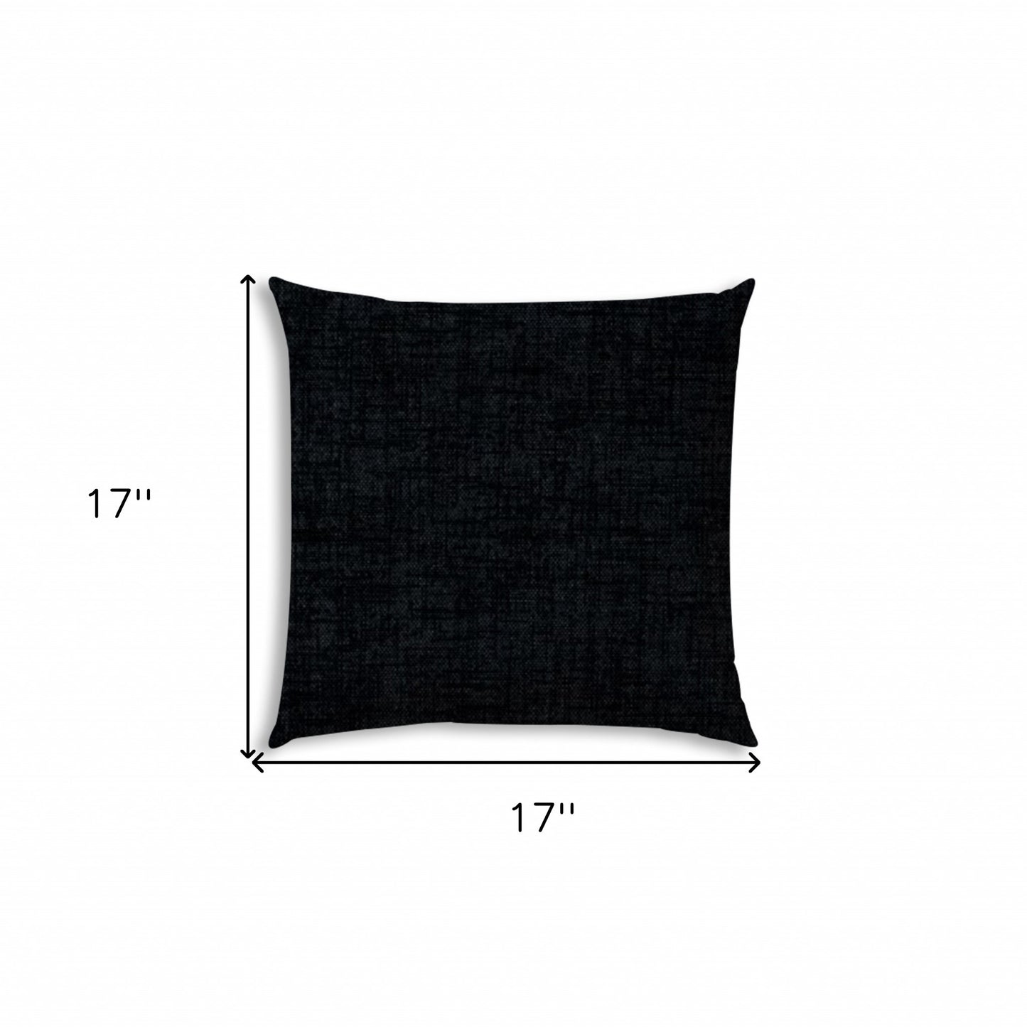 17" Black Indoor Outdoor Throw Pillow