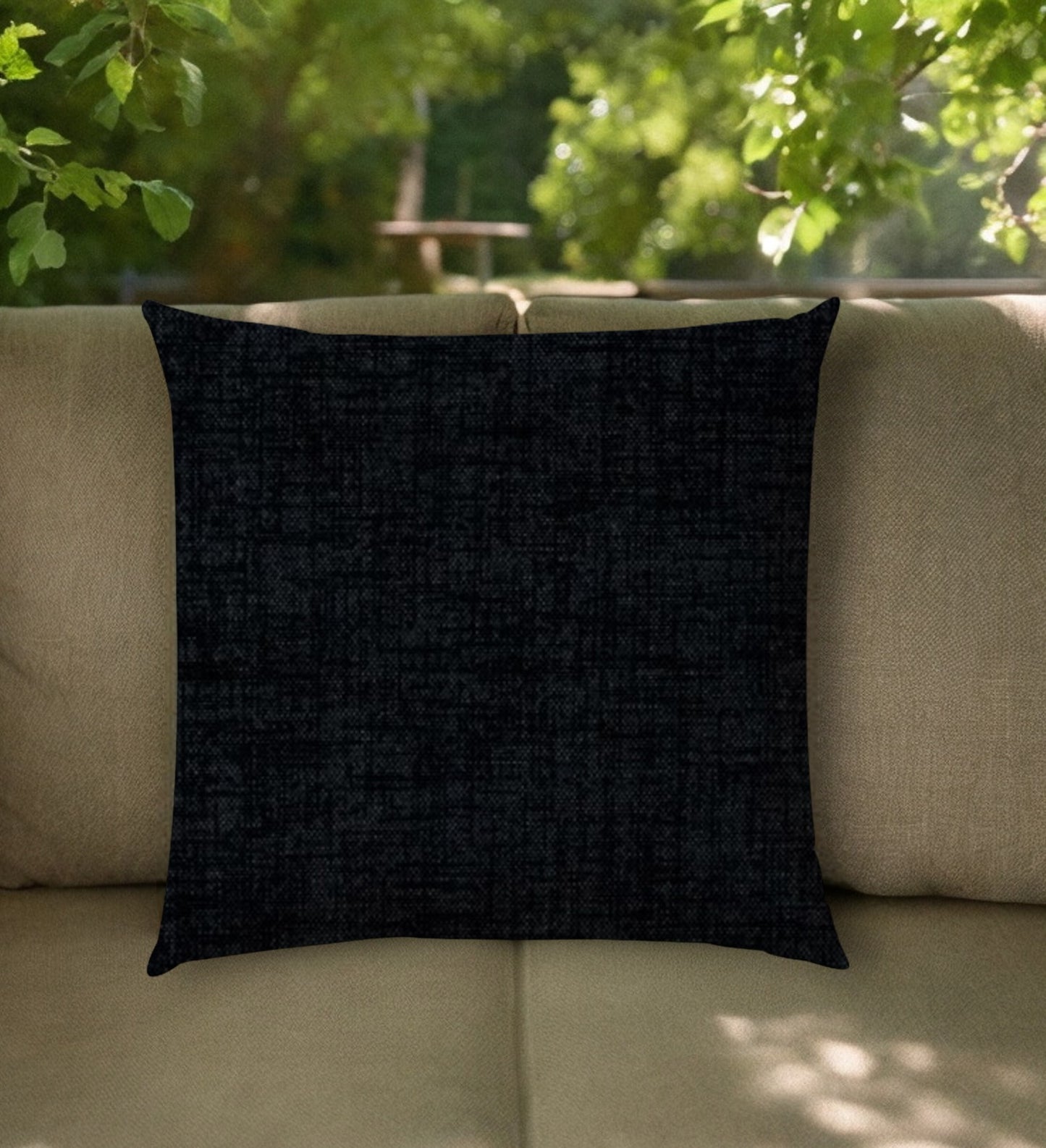 17" Black Indoor Outdoor Throw Pillow