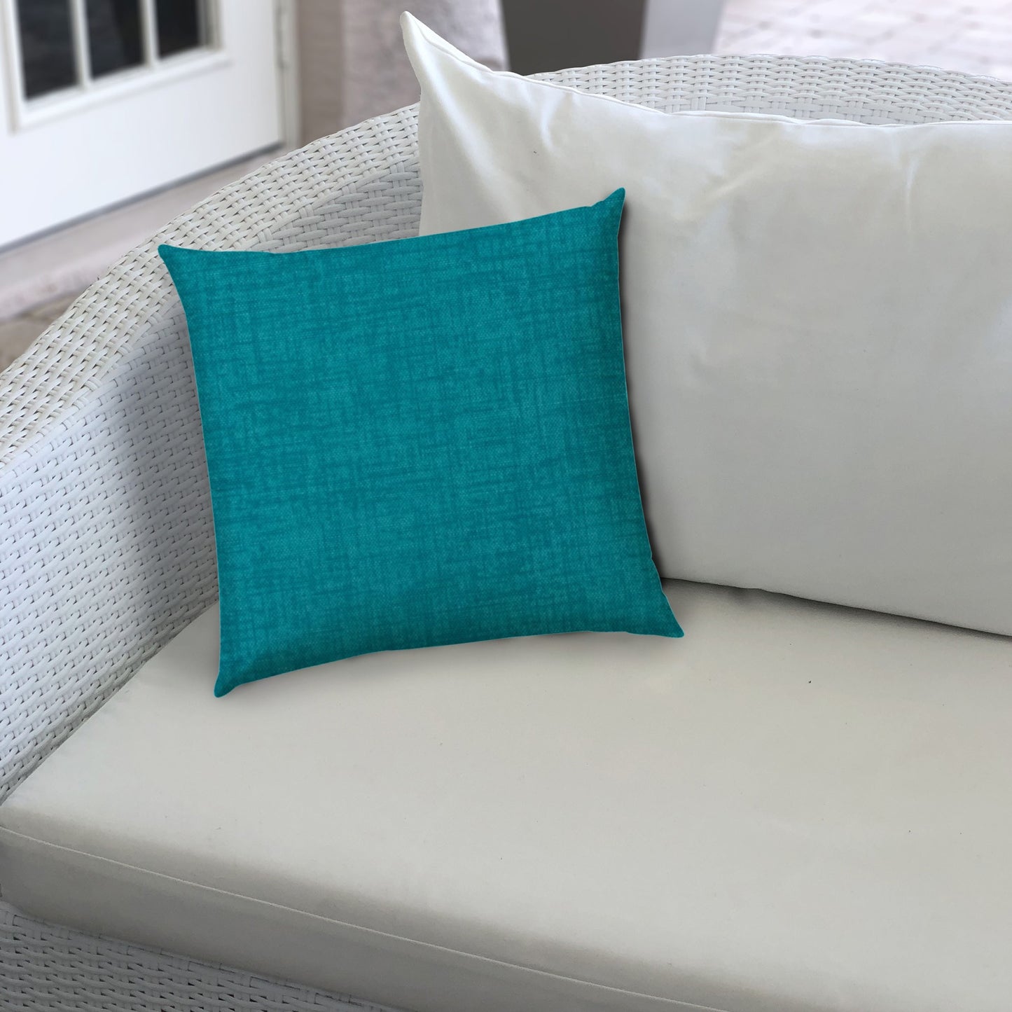 17" Teal Blue Indoor Outdoor Throw Pillow