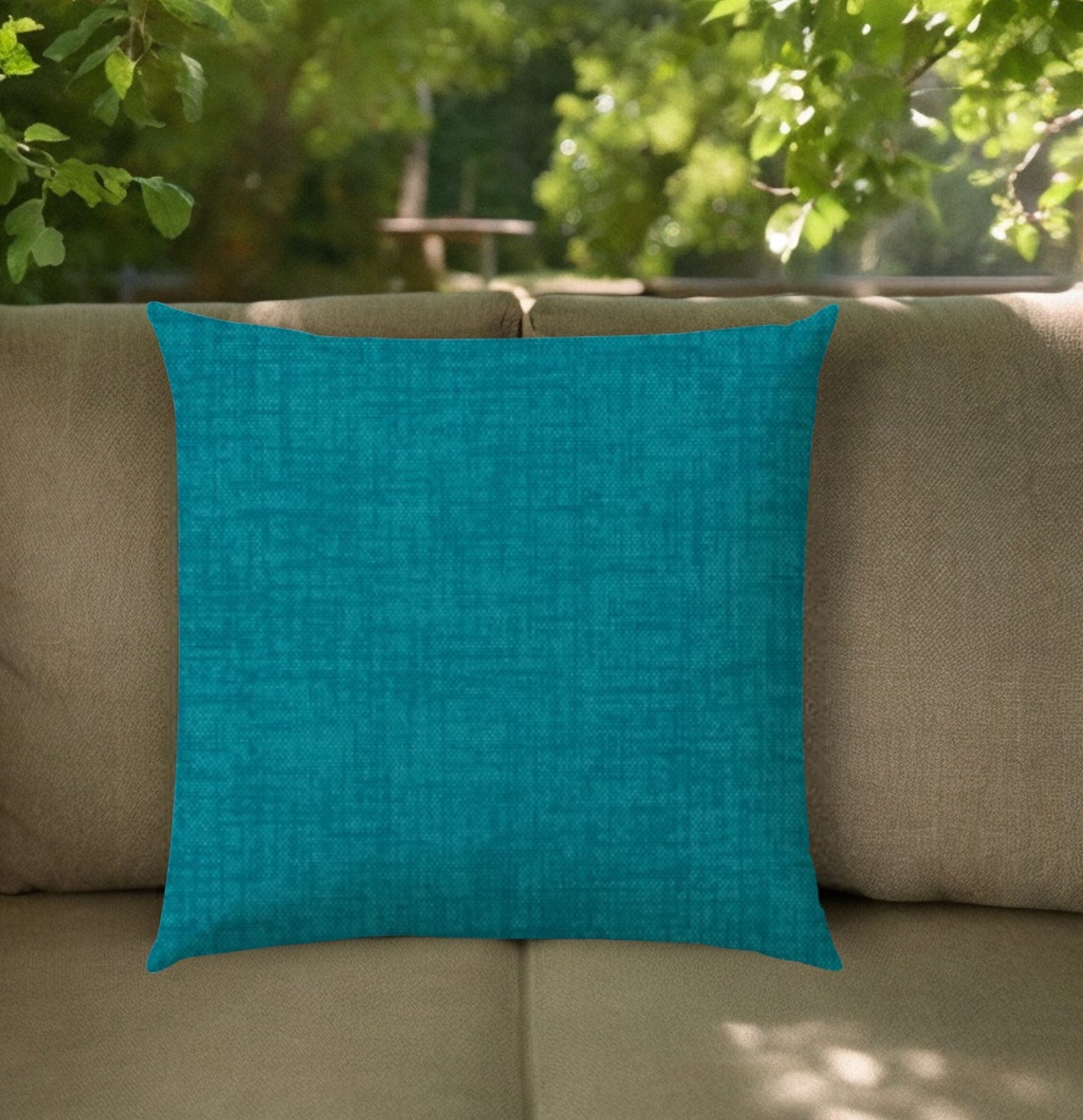 17" Teal Blue Indoor Outdoor Throw Pillow