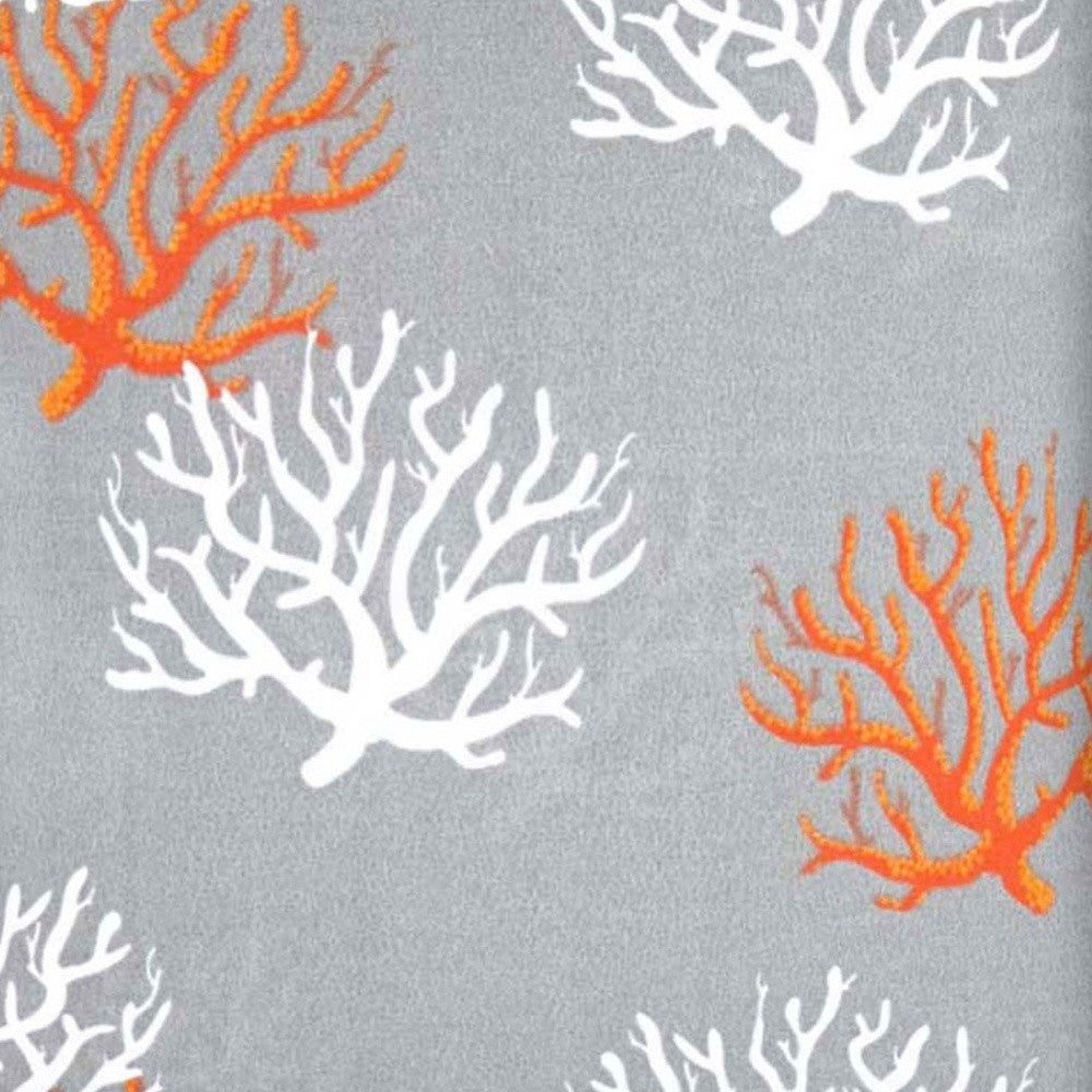 17" X 17" Gray And White Corals Zippered Coastal Throw Indoor Outdoor Pillow