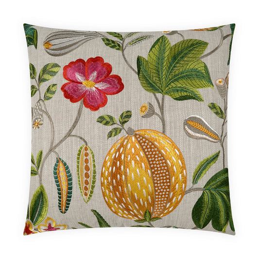 D.V. KAP HOME   24" x 24" Rankin Pillow Floral, Traditional, Embroidery    - 4089-2424
