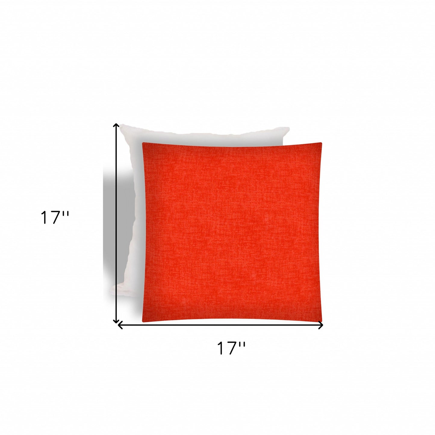 17" X 17" Coral And Red Zippered Solid Color Throw Indoor Outdoor Pillow