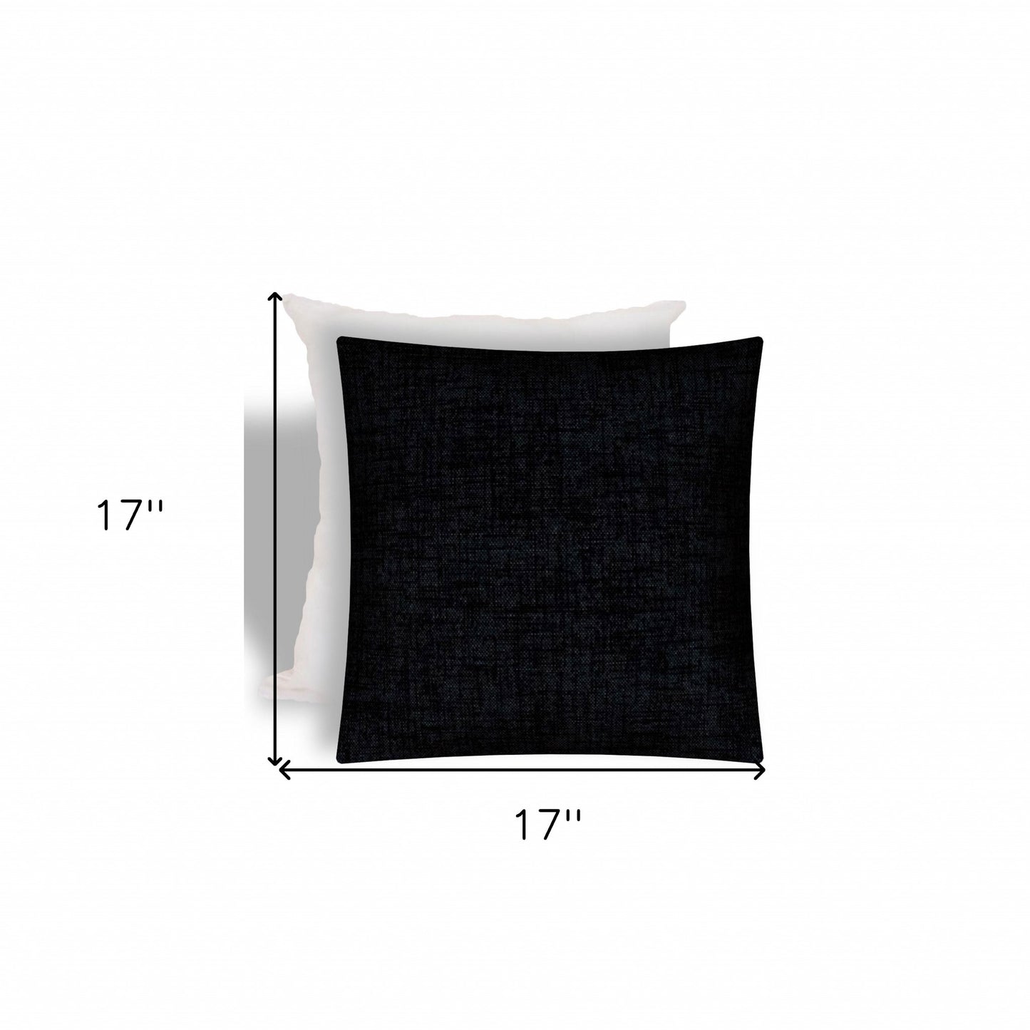 17" X 17" Gray And Black Zippered Solid Color Throw Indoor Outdoor Pillow