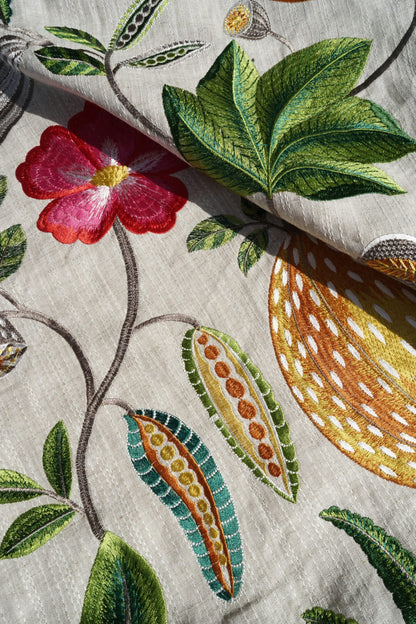 D.V. KAP HOME   24" x 24" Rankin Pillow Floral, Traditional, Embroidery    - 4089-2424