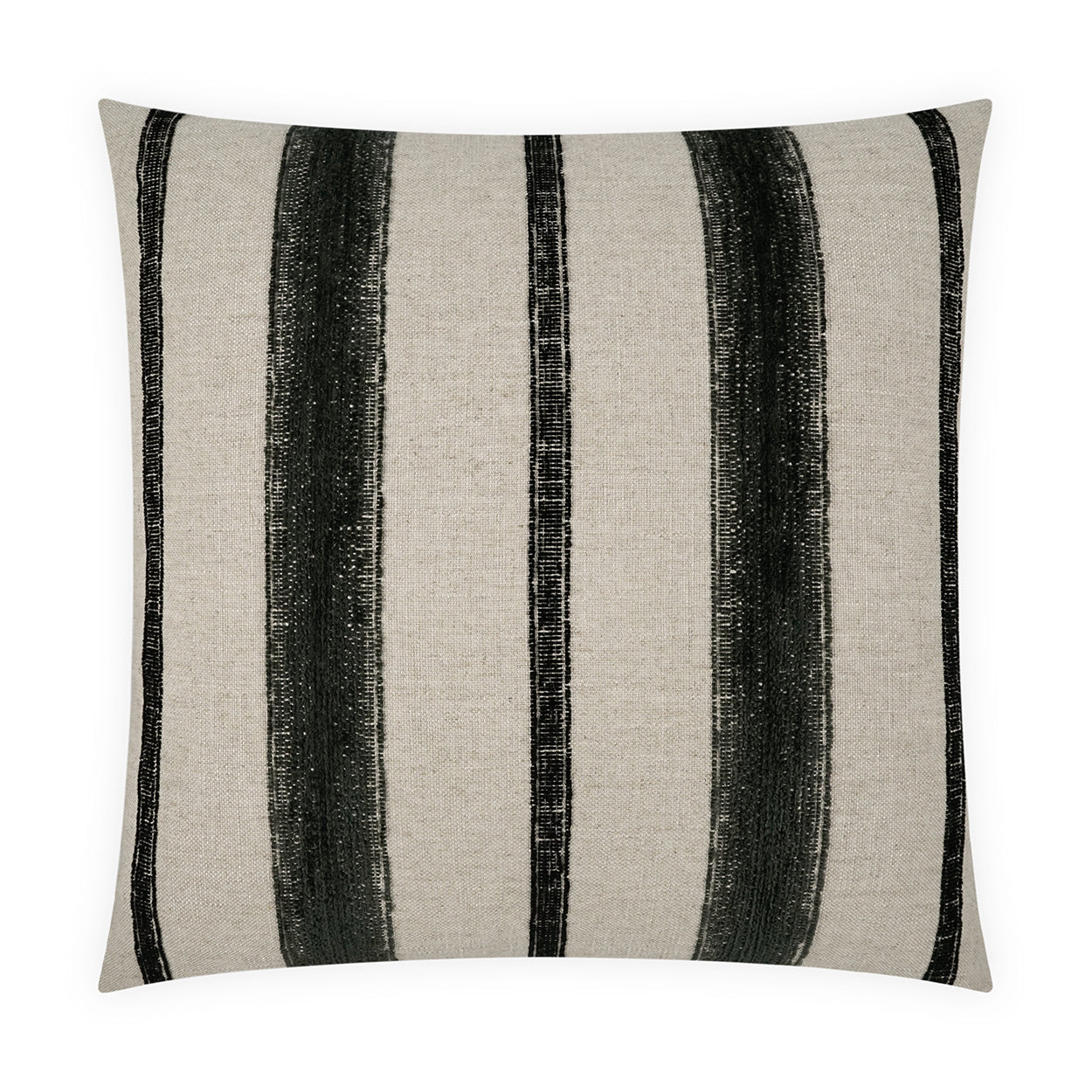 D.V. KAP HOME   24" x 24" Lindor Pillow - Charcoal Stripes Textured    - 4090-C-2424