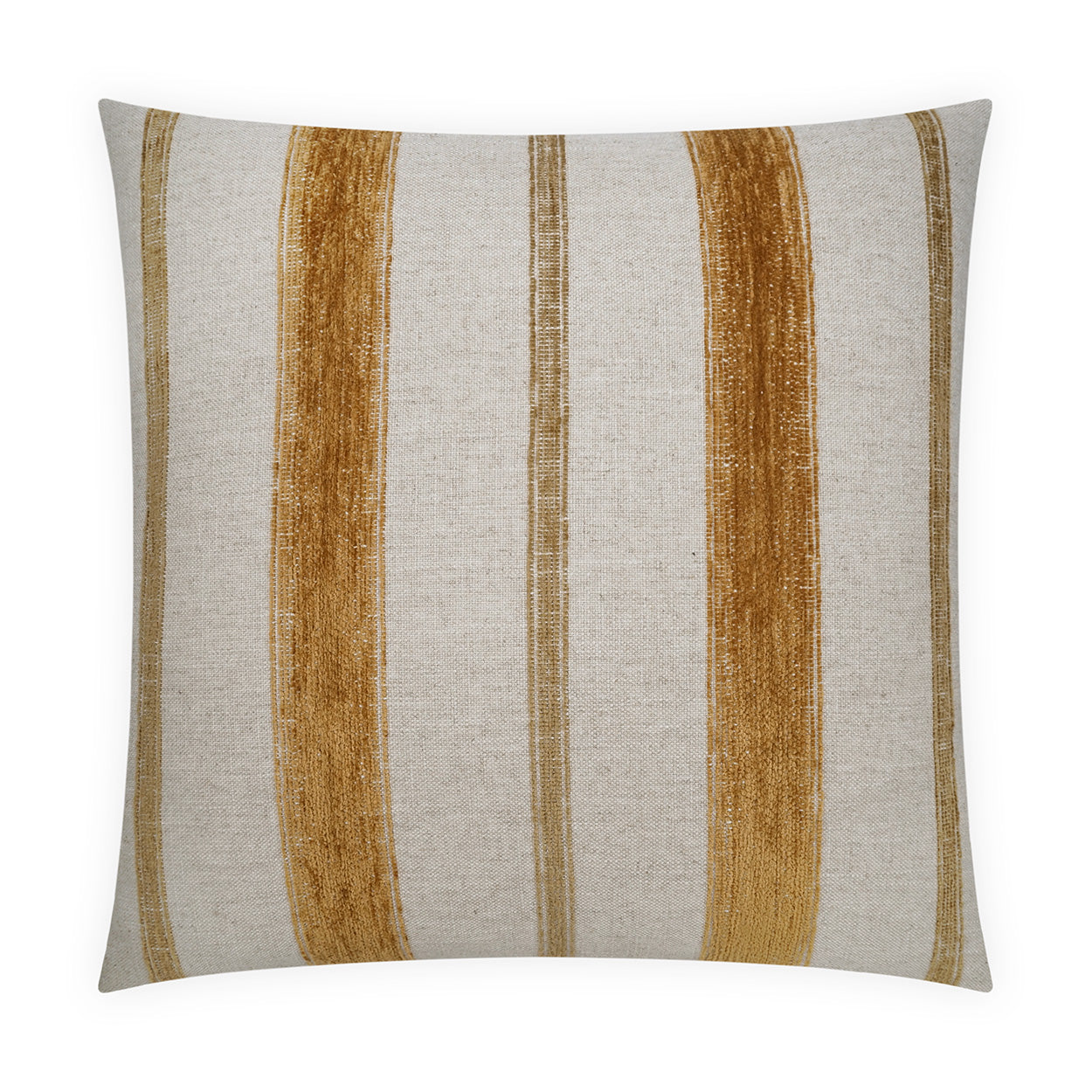 D.V. KAP HOME   24" x 24" Lindor Pillow - Dijon Stripes Textured    - 4090-D-2424