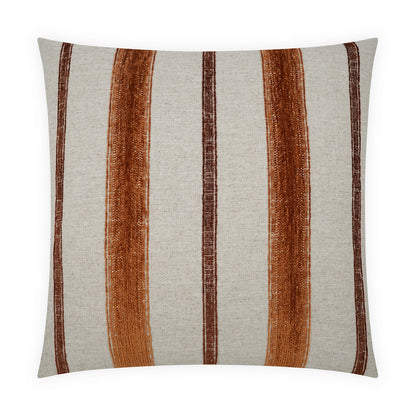 D.V. KAP HOME   24" x 24" Lindor Pillow - Rust Stripes Textured    - 4090-R-2424