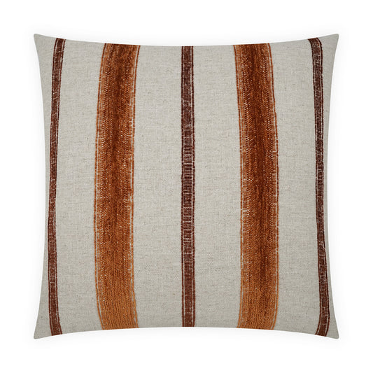 D.V. KAP HOME   24" x 24" Lindor Pillow - Rust Stripes Textured    - 4090-R-2424