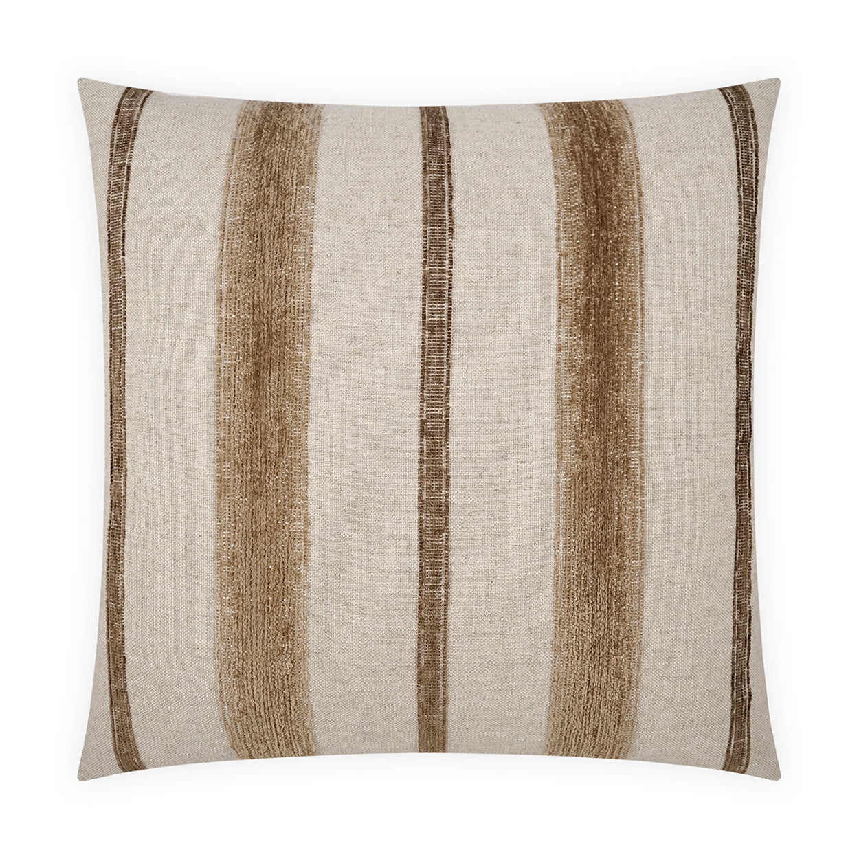 D.V. KAP HOME   24" x 24" Lindor Pillow - Taupe Stripes Textured    - 4090-T-2424