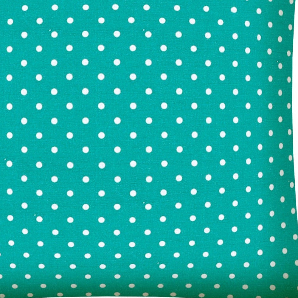 17" X 17" Turquoise Zippered Polka Dots Throw Indoor Outdoor Pillow