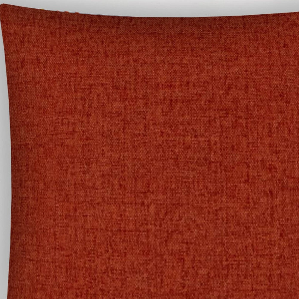17" X 17" Brick And Red Zippered Solid Color Throw Indoor Outdoor Pillow